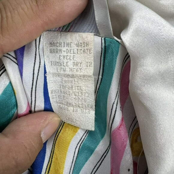 Colorful Striped Womens Sleeveless crop top LA Intimates Size Small Oversize - Picture 4 of 9